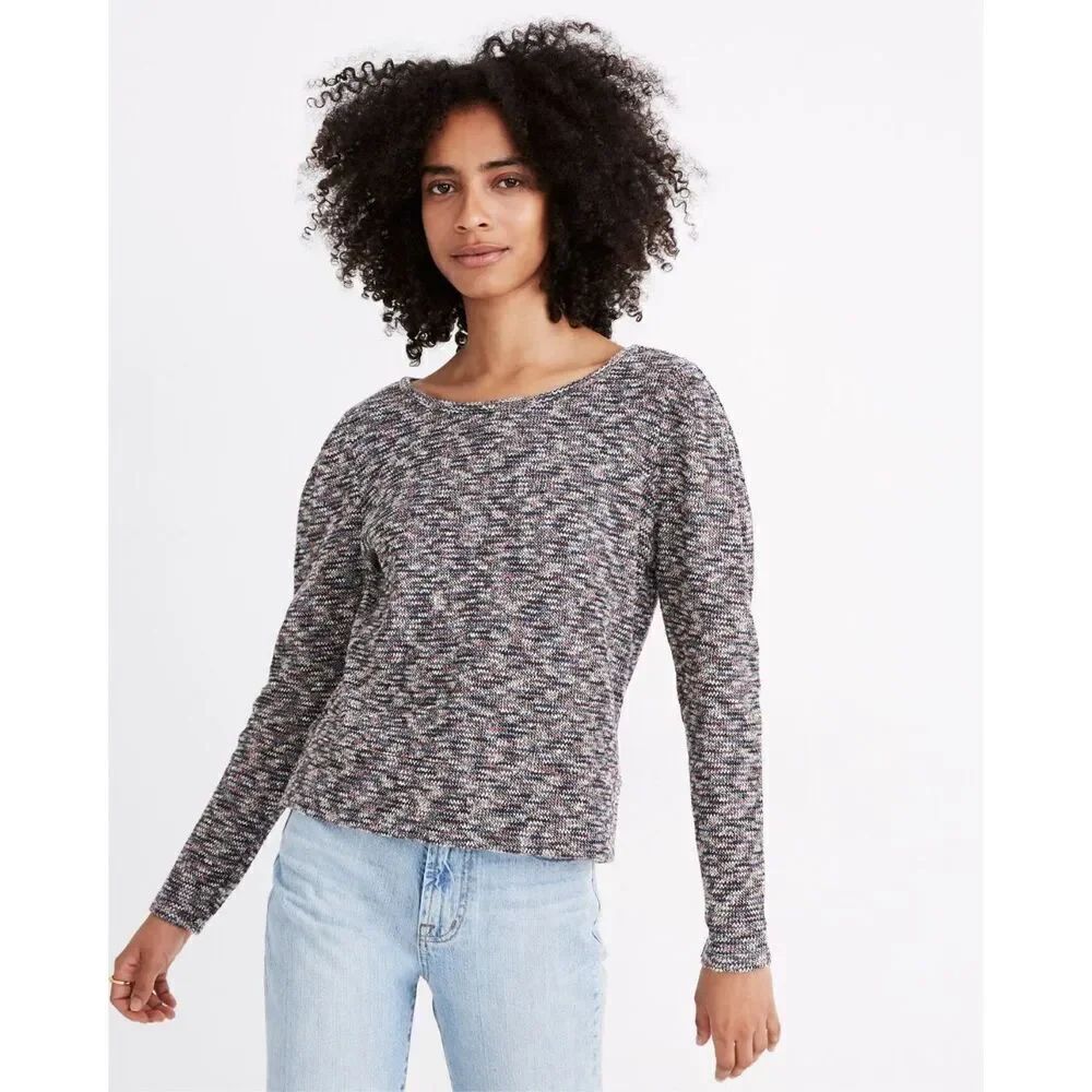 MADEWELL | long sleeve multicolor marled knit top M